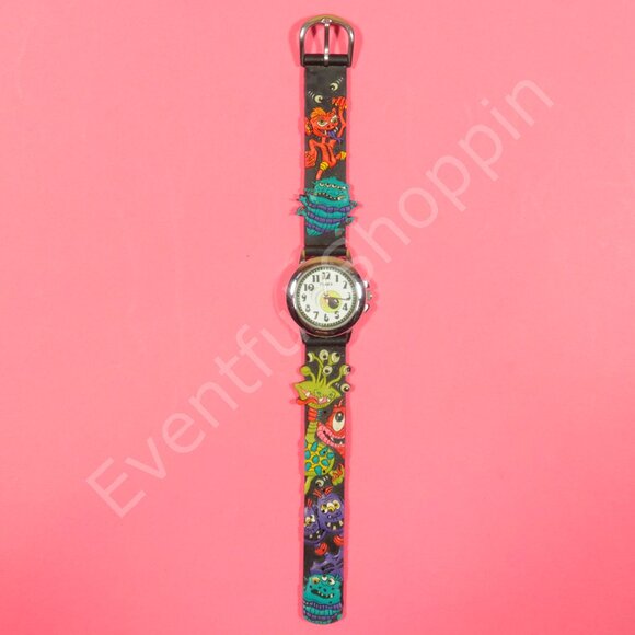 Timex Kids Watch Monsters Mechanical Strap 30 Meters New Battery - Picture 2 of 5
